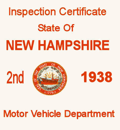 (image for) 1938 New Hampshire Inspection Sticker 2nd